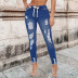 lace up slim fit ripped jeans NSWL118983