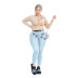 high waist printing slim-fit jeans NSWL118986