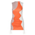 sleeveless round neck drawstring tight color matching dress NSHTL119059