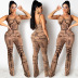 sexy wrapped chest letter printed milk silk sling jumpsuits NSFYZ119090