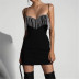 sexy low-cut beaded tassel package hip sling dress NSBJD119105