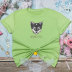 solid color short-sleeved wolf print simple T-shirt  NSYIS119866