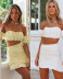 Solid Color Pleated Tube Top and skirt Set NSJKW119163
