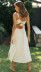 solid color backless lace-up irregular slit dress NSJKW119171