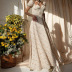 square neck retro frill slit floral dress NSHHF119182