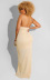 vestido transparente de color liso con abertura escotada y cuello colgante sin espalda NSXLY119196