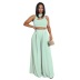 hollow sleeveless wide-leg solid color top and pants set NSXLY119199