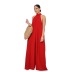 sleeveless loose wide-leg hanging neck solid color chiffon jumpsuit NSXLY119202