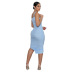 sling wrap chest slit Tight Solid Color Dress NSXLY119207