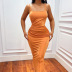 sling backless slim low-cut solid color dress NSBTY119236