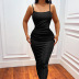 sling backless slim low-cut solid color dress NSBTY119236