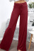Pantalones sueltos de pierna ancha, cintura alta, elásticos, con cordones, color sólido. NSBTY119238