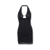 slim hollow backless low-cut hanging neck solid color dress NSJS119243