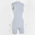 zipper solid color sleeveless tight jumpsuit NSJS119245