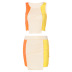 round neck sleeveless slim color matching vest and skirt set NSHTL119250