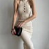 long hollow round neck sleeveless slim solid color dress NSHTL119252