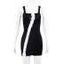 hollow pin decoration tight wrap chest sleeveless solid color dress NSKKB119261