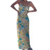 vestido lencero plisado con estampado floral en el pecho NSHHF119336