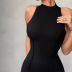 solid color round neck sleeveless slim package hip short dress  NSBLS119351