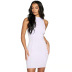 solid color round neck sleeveless slim package hip short dress  NSBLS119351