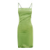 solid color backless  package hip slim satin sling dress  NSBLS119369
