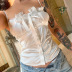 solid color lace stitching satin sling vest  NSSSN119377