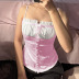 solid color lace stitching satin sling vest  NSSSN119377