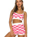 pink and white plaid printing sling vest and package hip shorts two-piece set  NSBLS119430