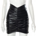 pu leather pleated tight high waist skirt NSCBB119452