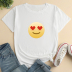 summer short-sleeved round neck cartoon expression pattern printing T-shirt  NSYID119856