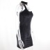 black off-shoulder metal chain halterneck package hip tight dress  NSGBH119498
