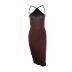 sling backless slim long solid color dress NSGBH119504
