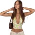 V-neck hanging neck backless lace-up floral vest NSGBH119505
