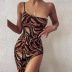 vestido ajustado con estampado de tigre y abertura sin espalda con tirantes NSGBH119507