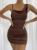 solid color hollow package hip tight short dress  NSYKD119537