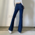 blue segmentation high-waist micro-flared jeans  NSSSN119637