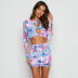 printing bandages hollow top and drawstring skirt two-piece set NSBLS119693