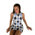 plaid print sleeveless short sheath dress NSBLS119729