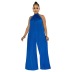 casual hanging neck backless loose solid color jumpsuit NSXLY119730