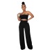 casual tube top backless high waist wide-leg solid color top and trousers suit NSXLY119734