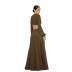 autumn casual v neck long sleeve waistless long solid color dress NSXLY119736