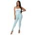 sling backless lace-up Tight Contrast Color Jumpsuit NSXLY119750