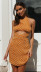patterns print waistless sleeveless cross-tie irregular dress NSJKW119795