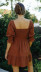 solid color mid-length sleeve short dress NSJKW119804