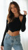 solid color camisole long-sleeved top two-piece bottoming shirt NSJKW119829