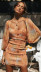 printed lantern sleeves backless lace-up sheath dress NSJKW119836