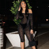 stitching mesh one-word neck long-sleeved jumpsuit NSRUI119903