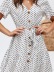 sexy short-sleeved V-neck polka dot print breasted lace up chiffon dress NSXSW119923