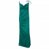 solid color backless metal chain long slit sling dress NSJS119981