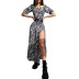 zebra print long sleeve slit dress NSONF120069
